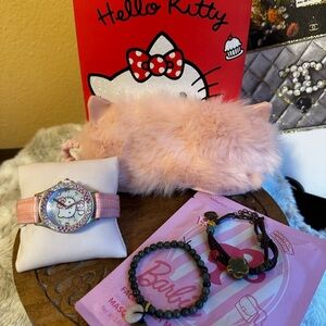 Hello Kitty Watch, Bracelets, Barbie face mask, kitty eye mask and more